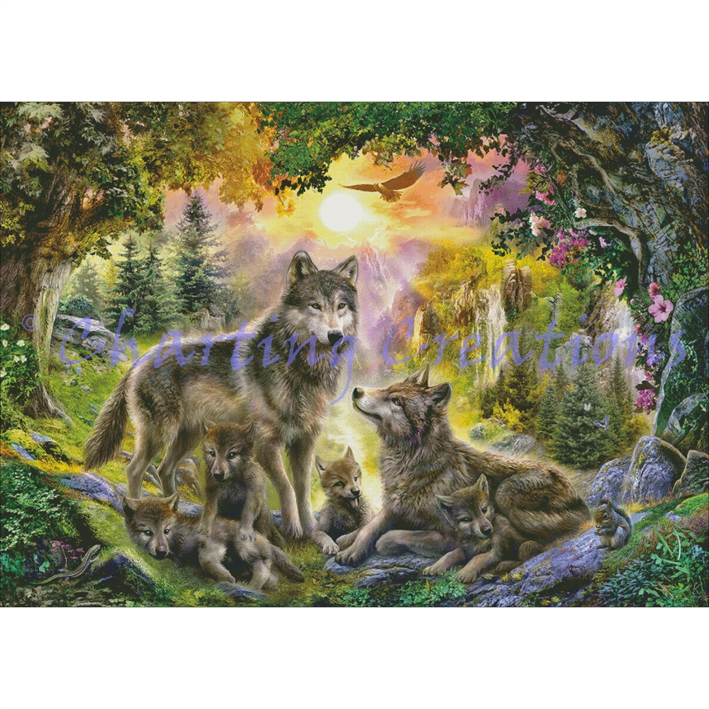 Autumn Wolf Family Large